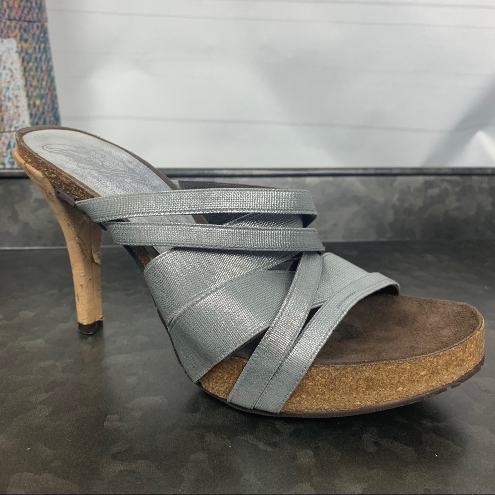 Donald J. Pliner silver sandal heels 7M